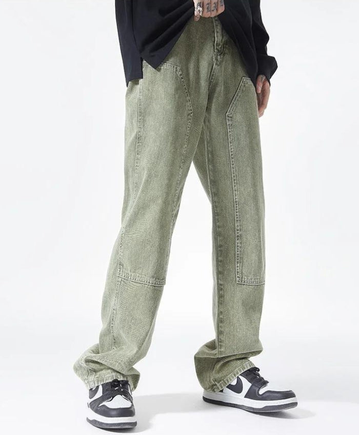 Drawstring Belt Straight Leg Jeans - KAYSMAR
