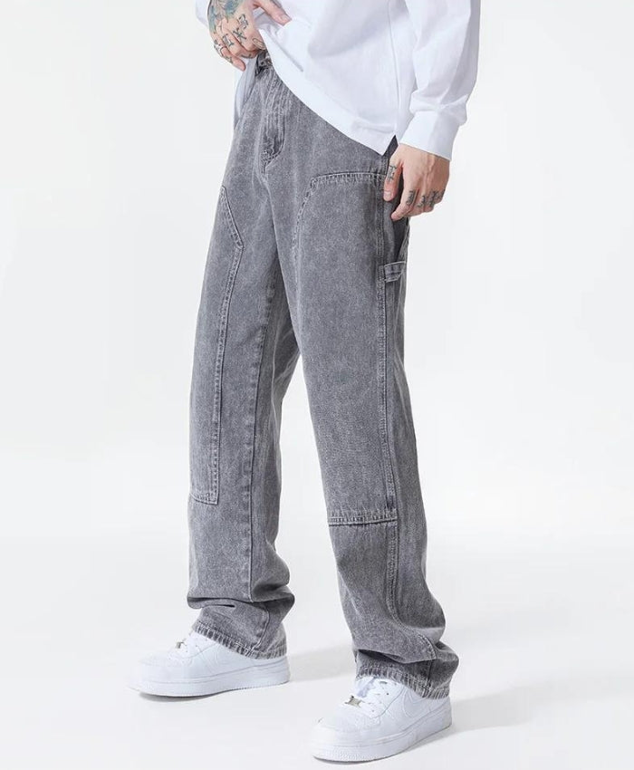 Drawstring Belt Straight Leg Jeans - KAYSMAR