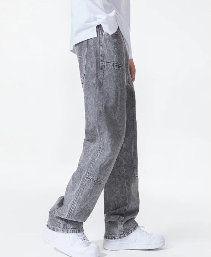 Drawstring Belt Straight Leg Jeans - KAYSMAR