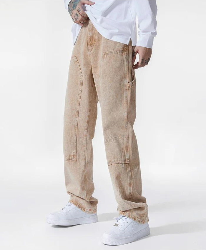 Drawstring Belt Straight Leg Jeans - KAYSMAR