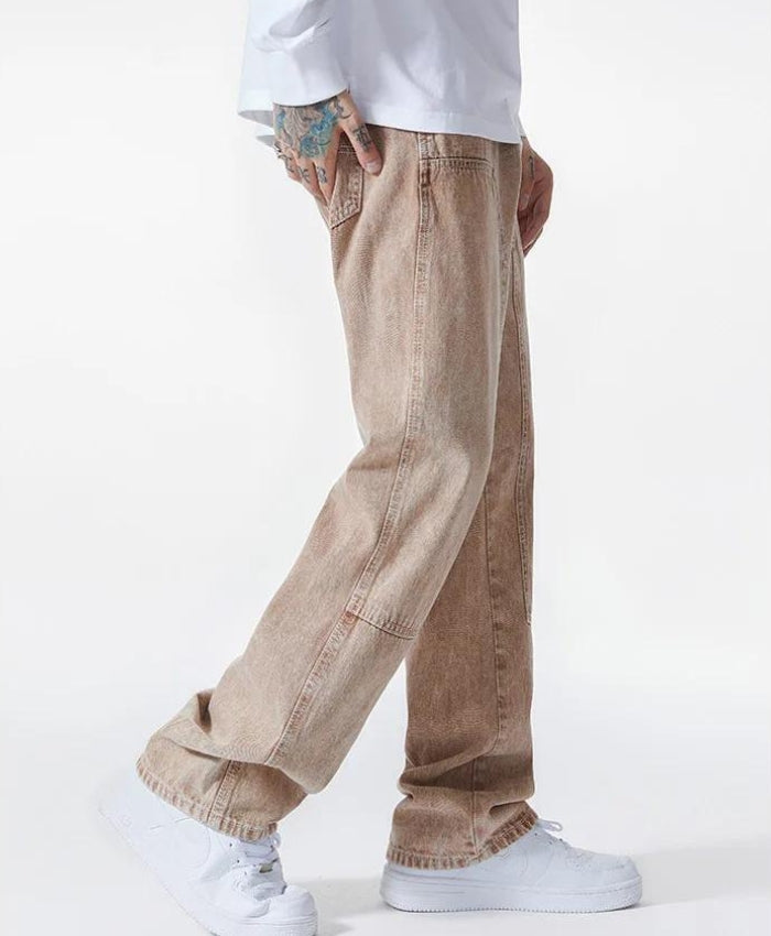 Drawstring Belt Straight Leg Jeans - KAYSMAR