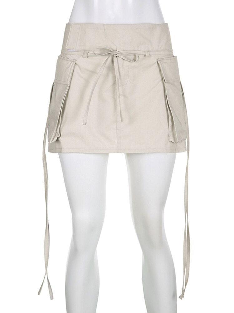 Drawstring Cargo Mini Skirt - KAYSMAR