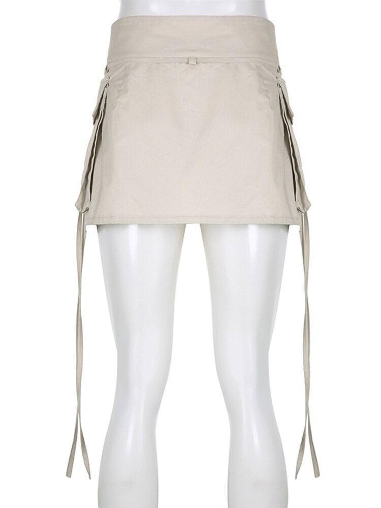 Drawstring Cargo Mini Skirt - KAYSMAR