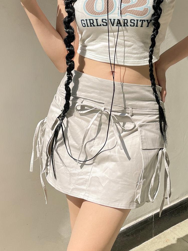 Drawstring Cargo Mini Skirt - KAYSMAR