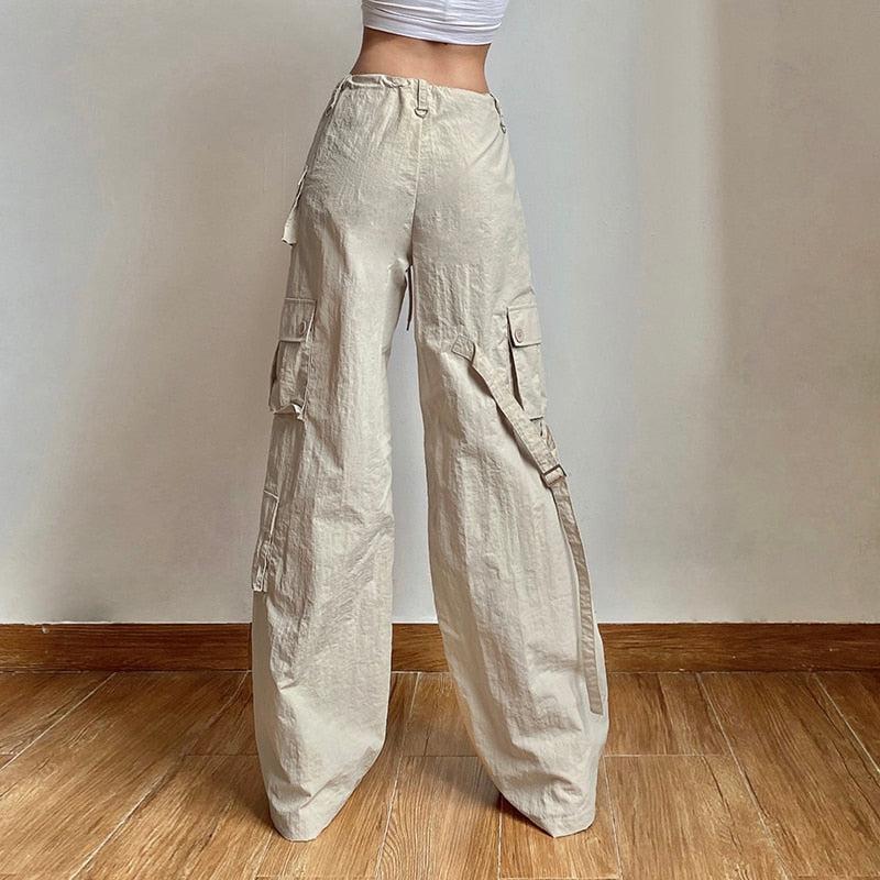 Drawstring Low Rise Cargo Pants - KAYSMAR