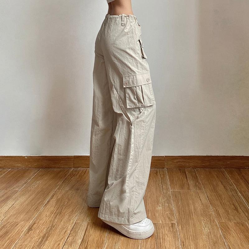 Drawstring Low Rise Cargo Pants - KAYSMAR