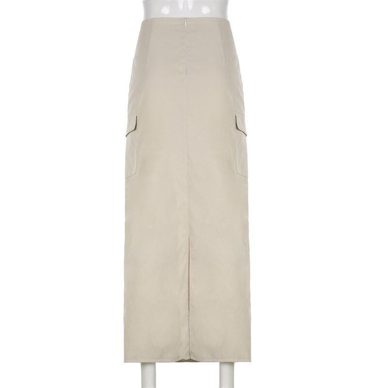 Drawstring Parachute Maxi Skirt - KAYSMAR
