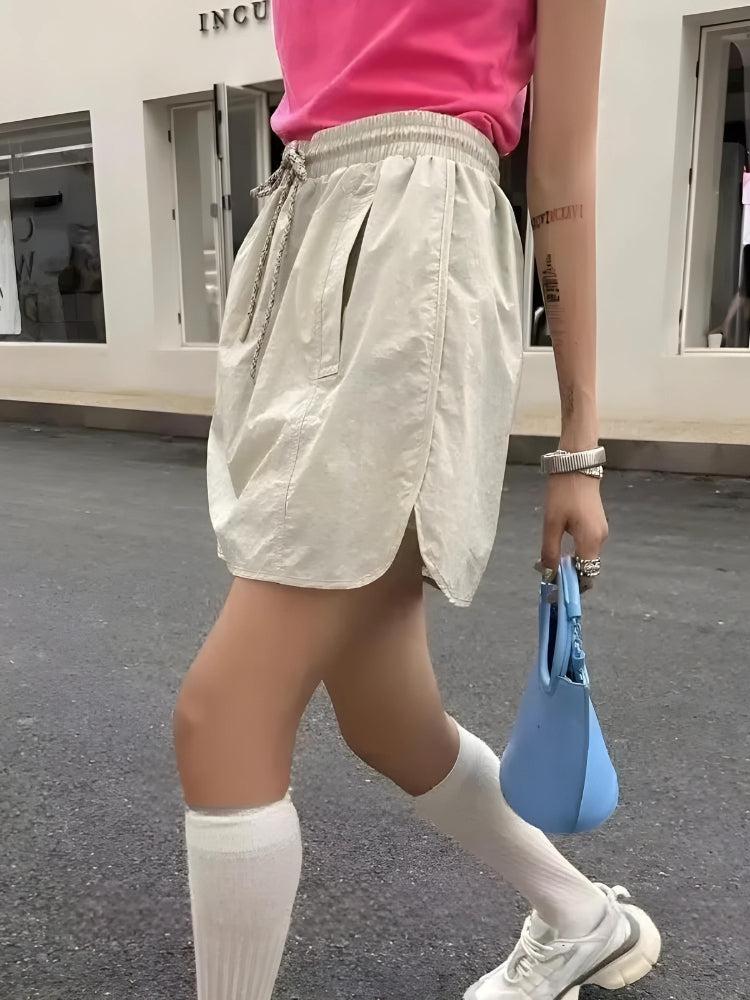 Drawstring Parachute Mini Skirt - KAYSMAR