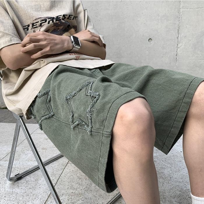 Drawstring Star Embroidered Shorts - KAYSMAR