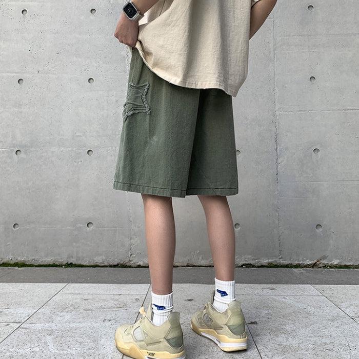Drawstring Star Embroidered Shorts - KAYSMAR