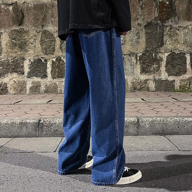 Drawstring Straight Leg Baggy Jeans - KAYSMAR