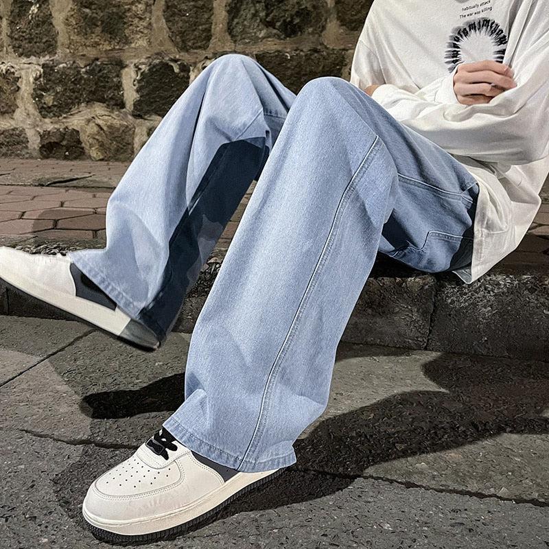 Drawstring Straight Leg Baggy Jeans - KAYSMAR