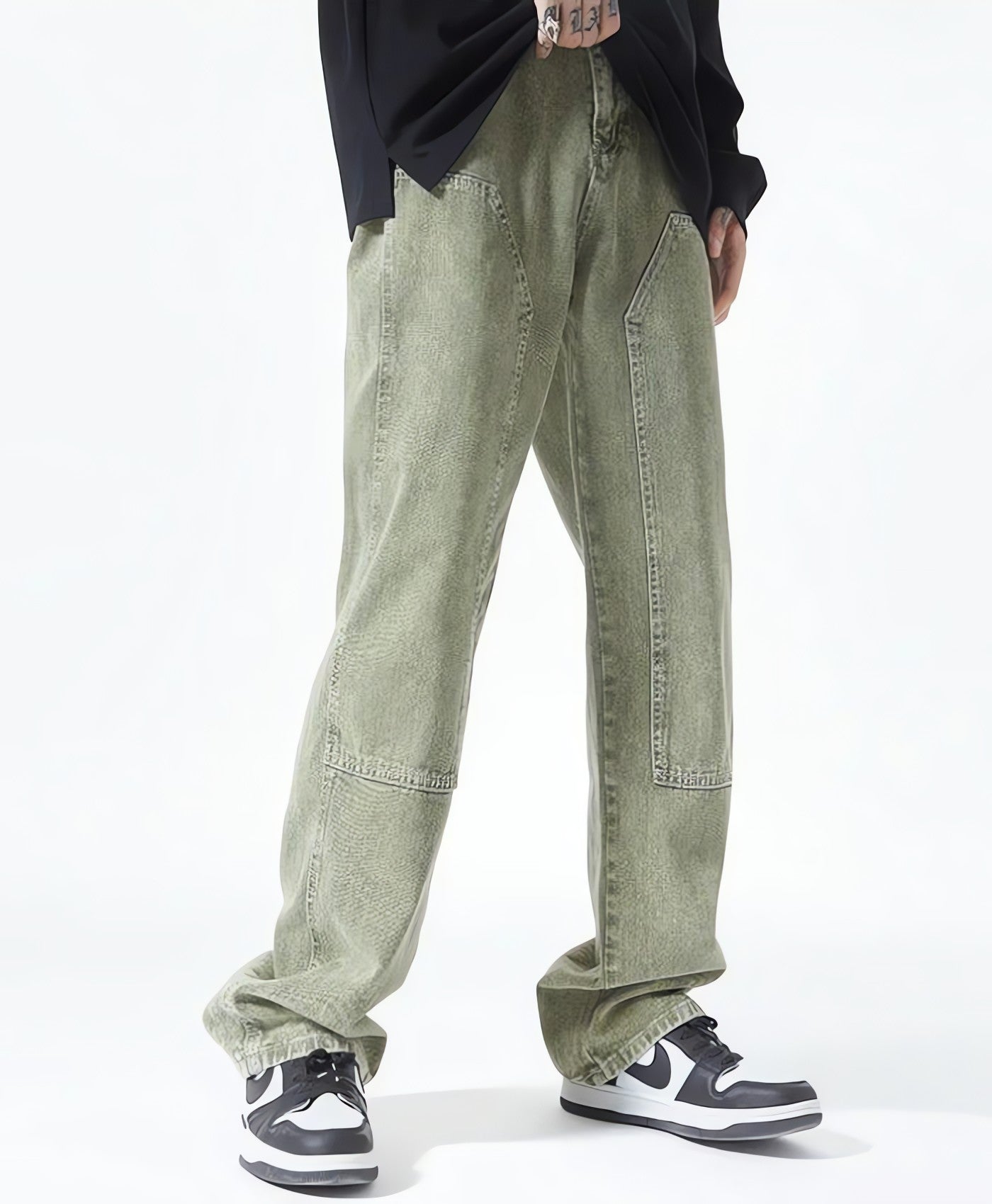 Drawstring Belt Straight Leg Jeans - KAYSMAR