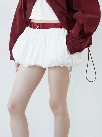 Drawstring Bubble Mini Skirt - KAYSMAR