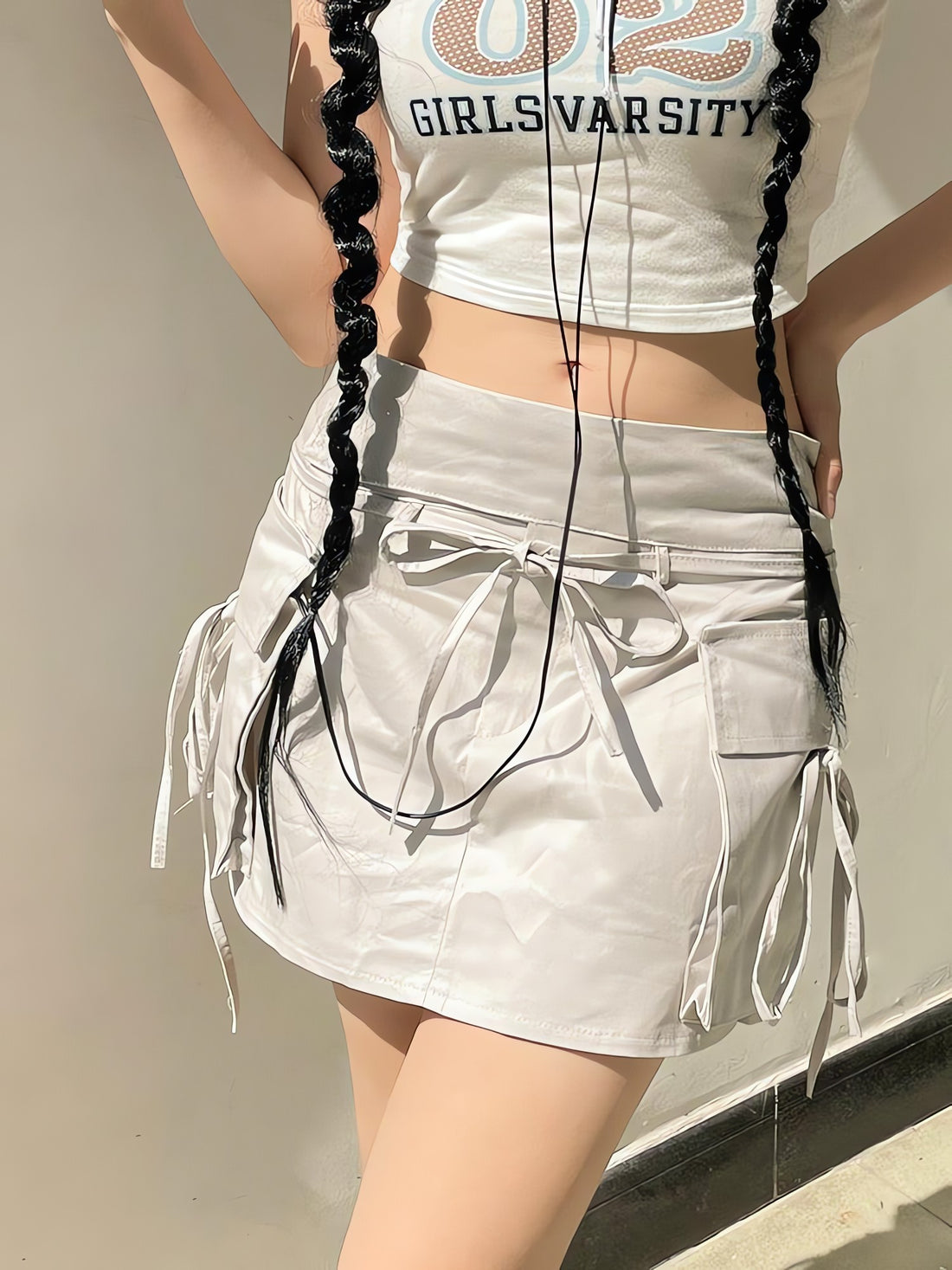 Drawstring Cargo Mini Skirt - KAYSMAR