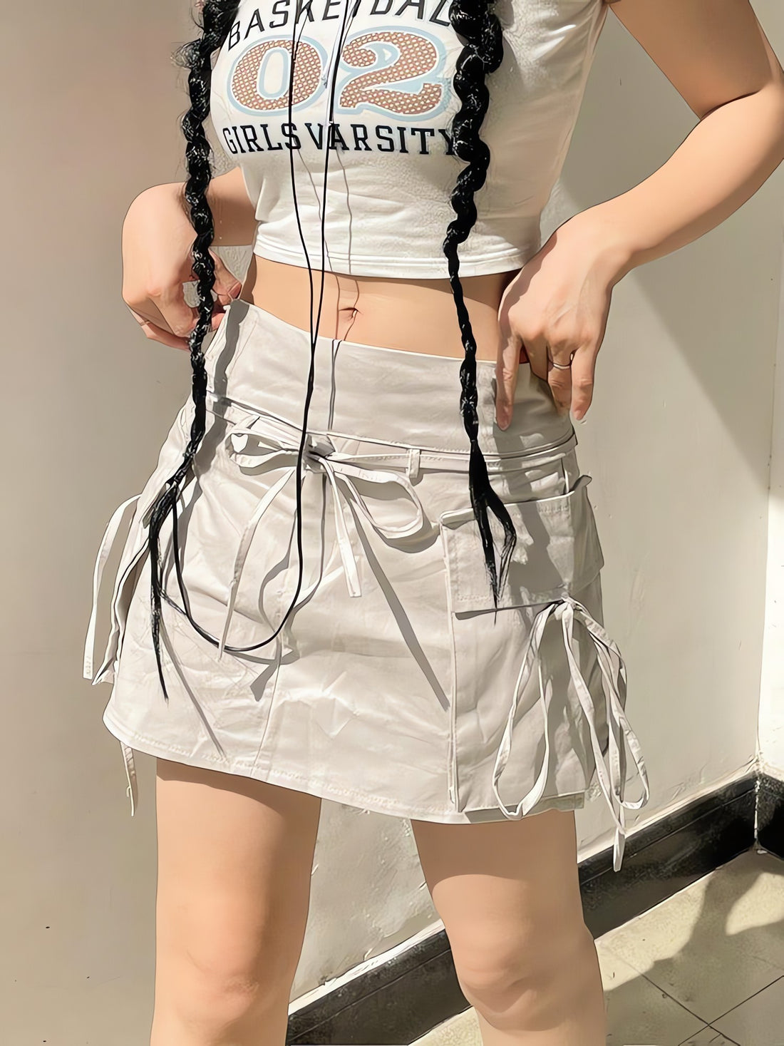 Drawstring Cargo Mini Skirt - KAYSMAR