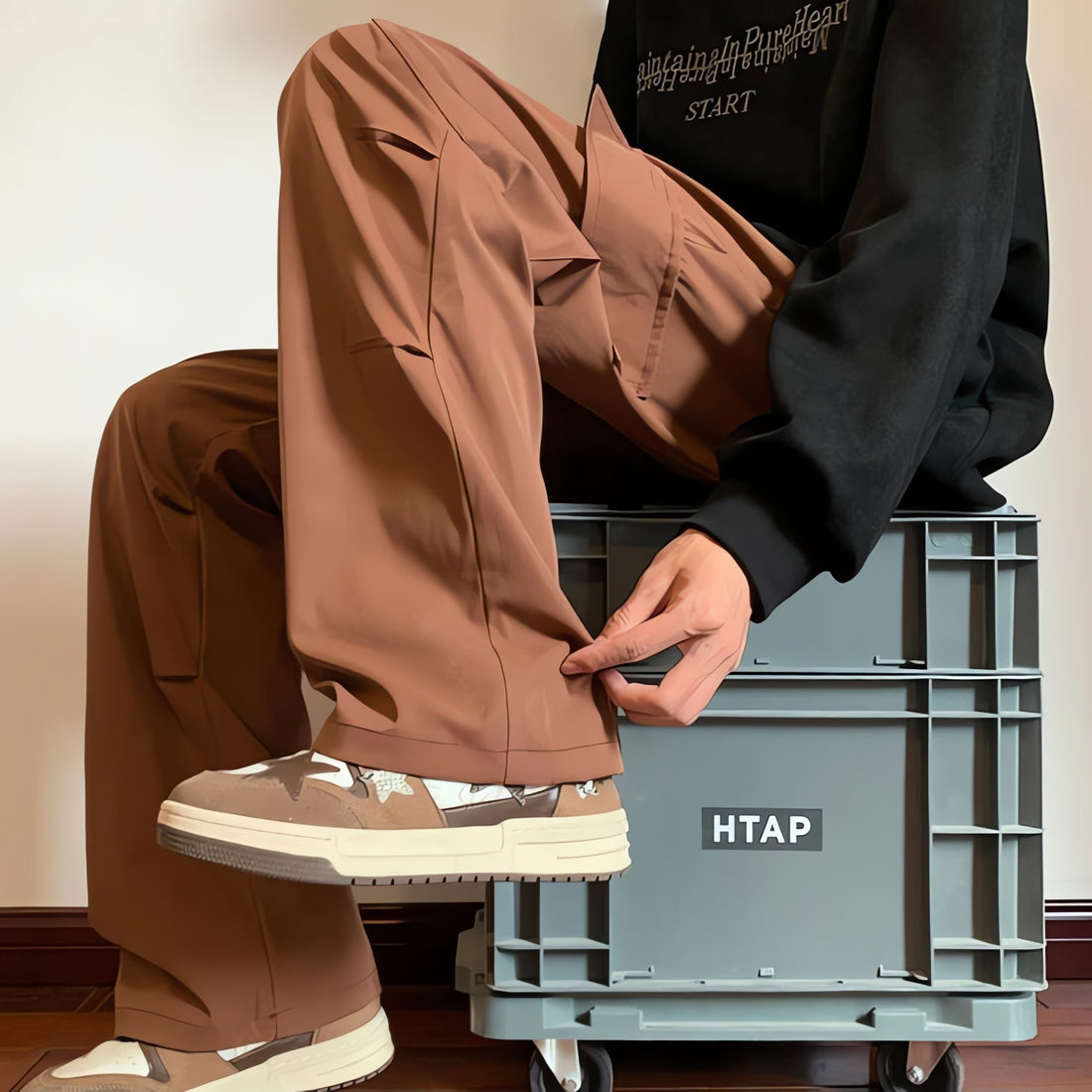Drawstring Cargo Parachute Pants - KAYSMAR