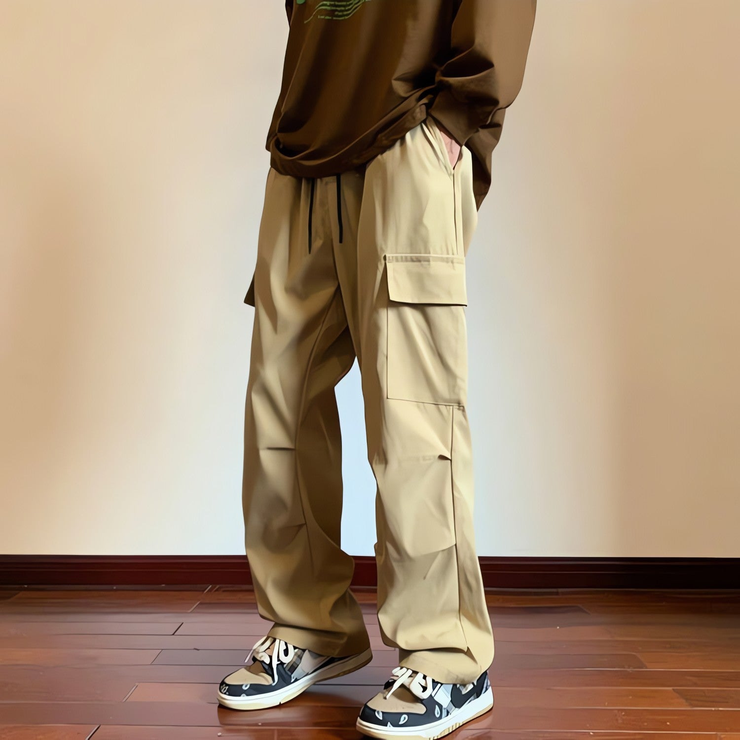 Drawstring Cargo Parachute Pants - KAYSMAR