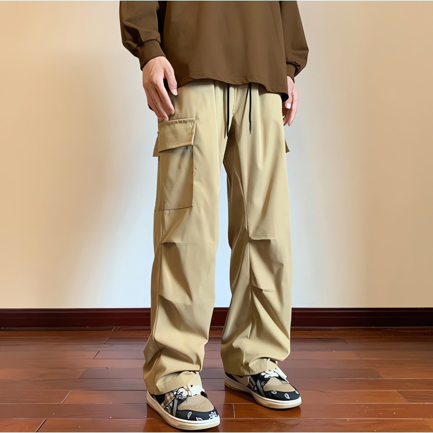 Drawstring Cargo Parachute Pants - KAYSMAR