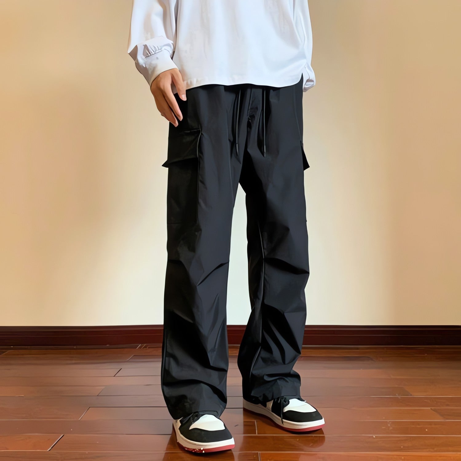 Drawstring Cargo Parachute Pants - KAYSMAR