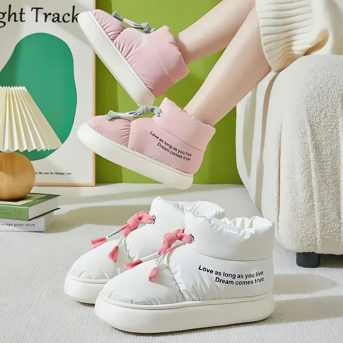 Drawstring Puffer Slippers - KAYSMAR