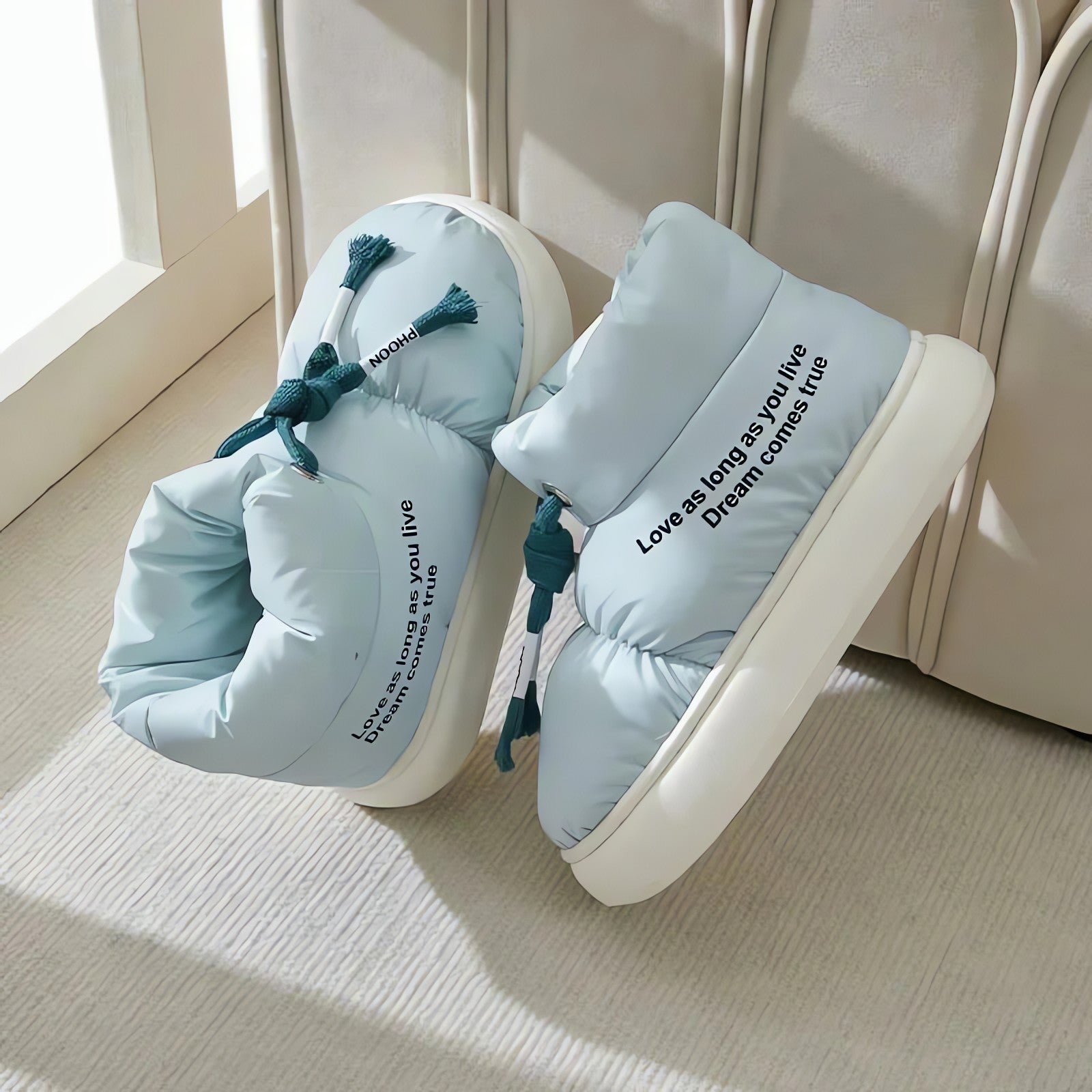 Drawstring Puffer Slippers - KAYSMAR