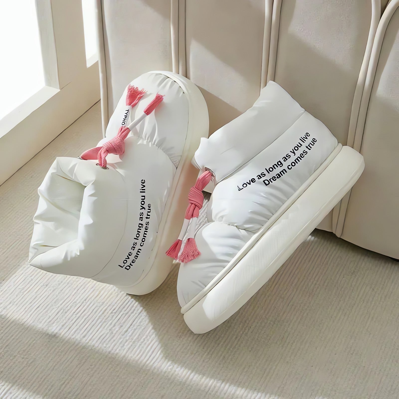 Drawstring Puffer Slippers - KAYSMAR