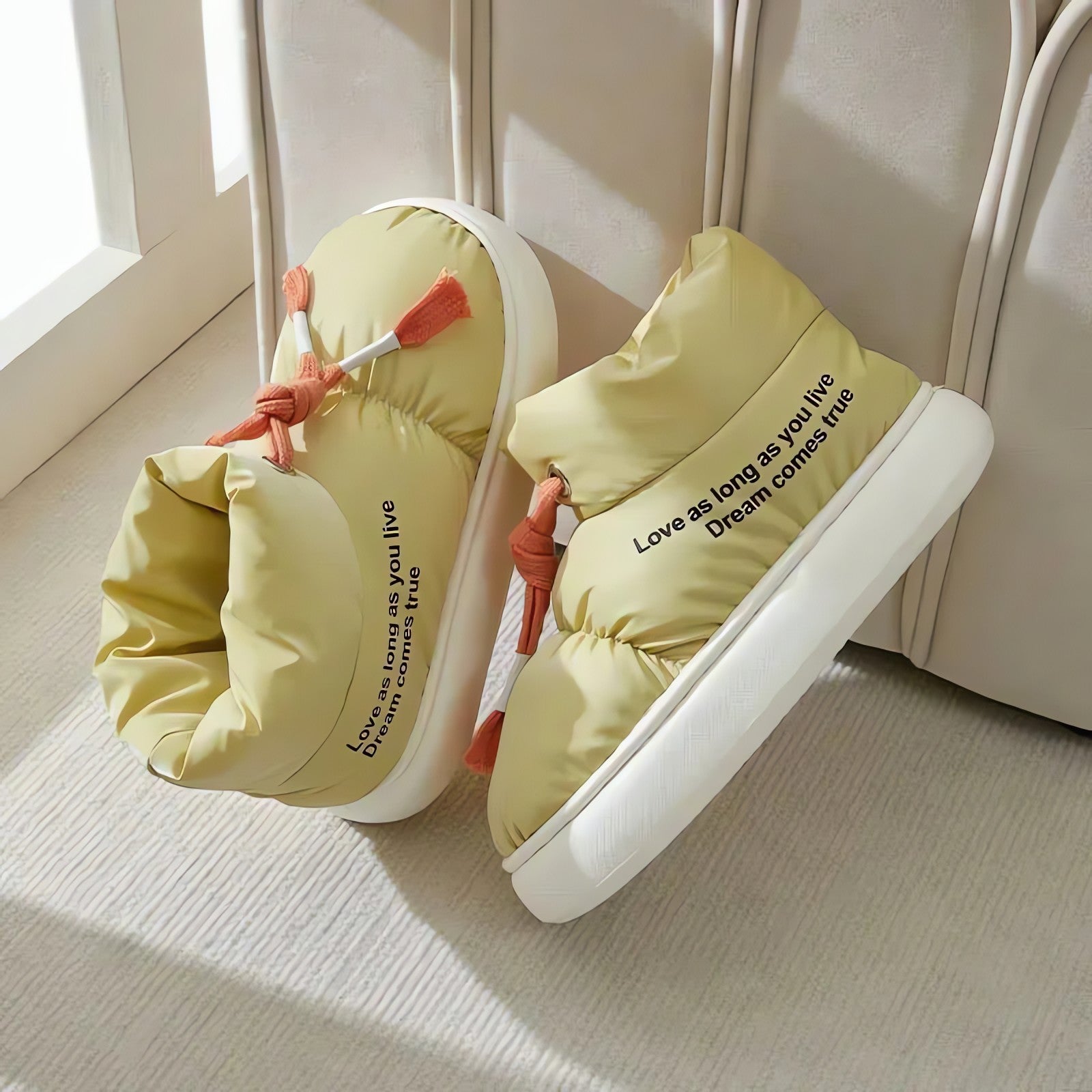 Drawstring Puffer Slippers - KAYSMAR