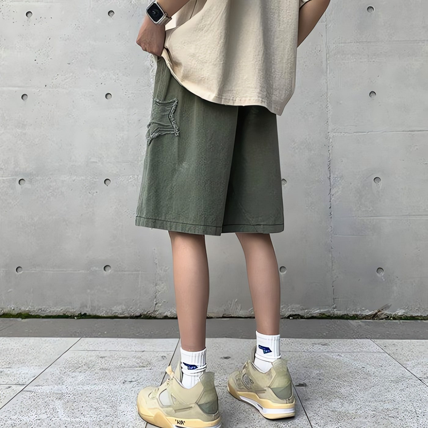 Drawstring Star Embroidered Shorts - KAYSMAR