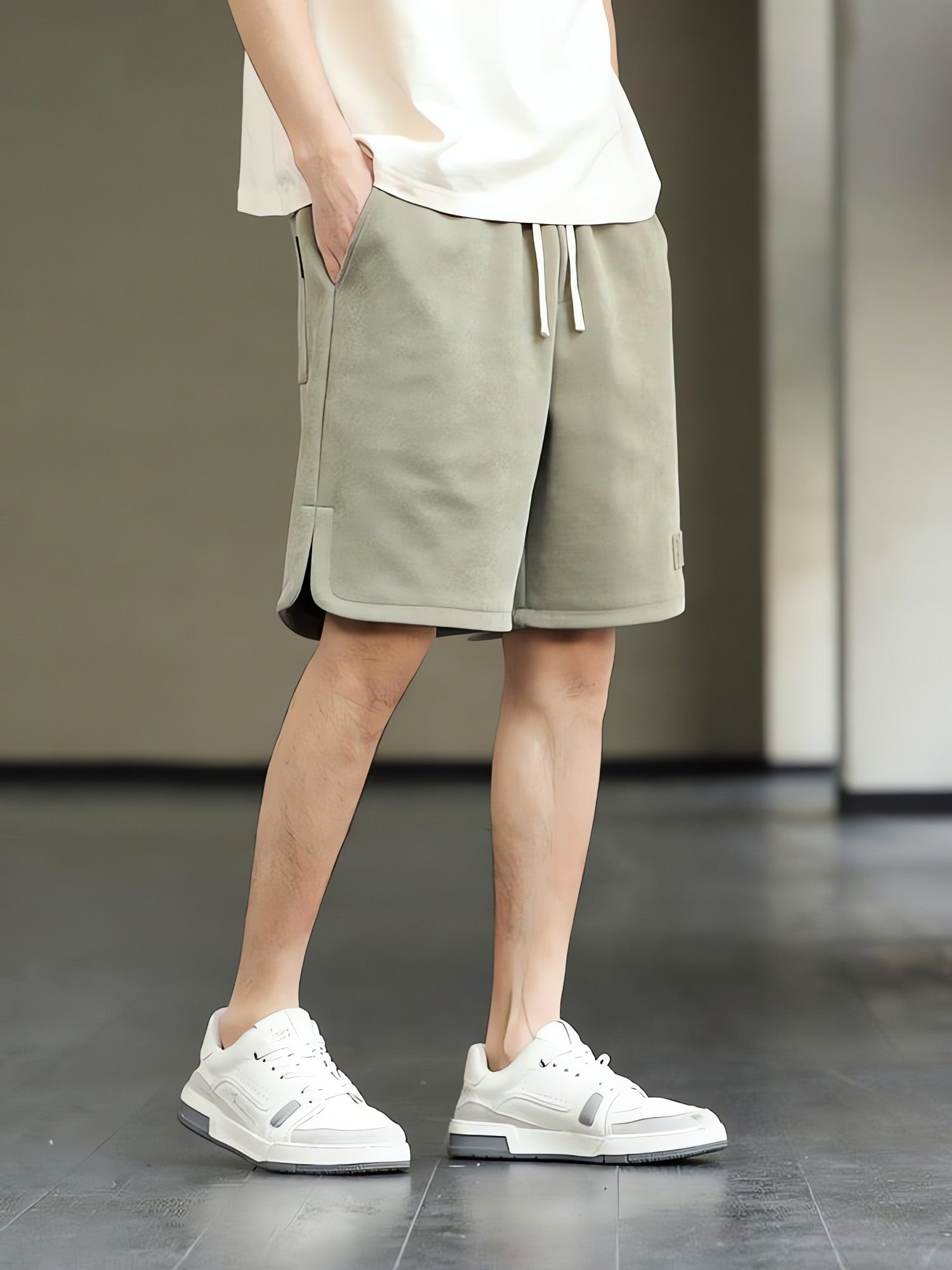Drawstring Waist Oversize Sweatshort - KAYSMAR