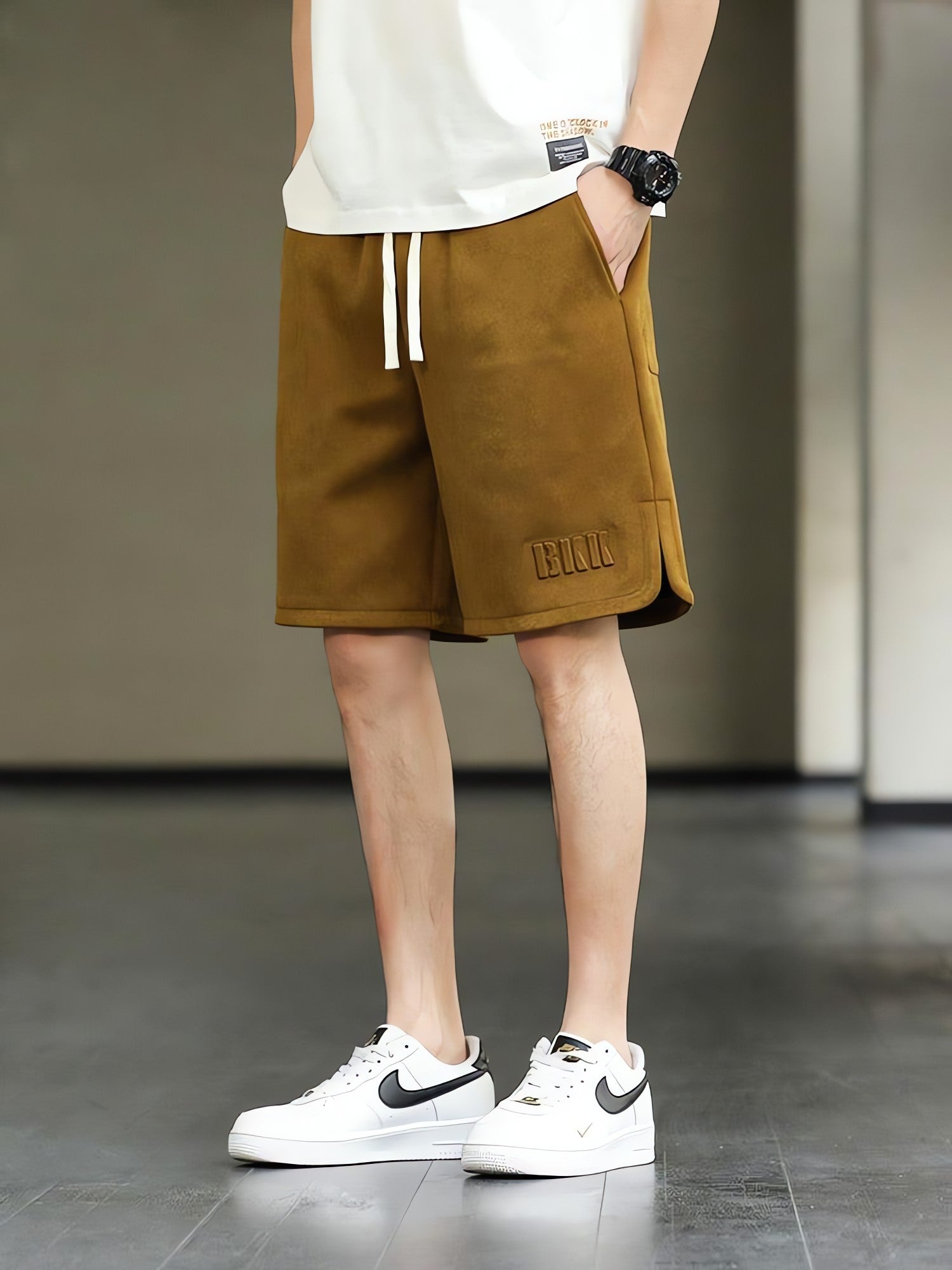 Drawstring Waist Oversize Sweatshort - KAYSMAR