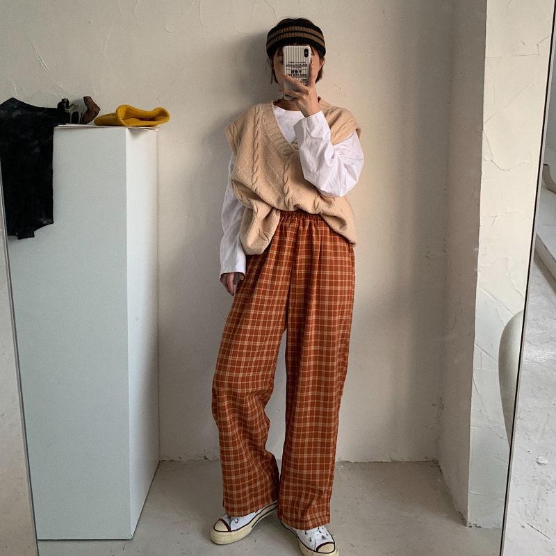 Elasticated Waist Checkered Sweatpants - KAYSMAR