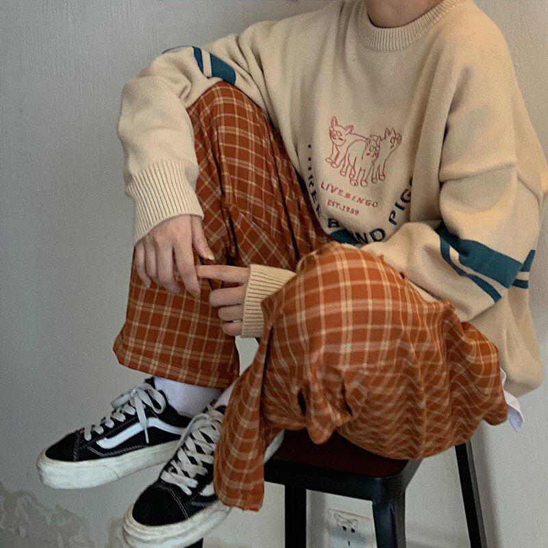 Elasticated Waist Checkered Sweatpants - KAYSMAR