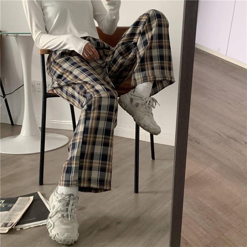 Elasticated Waist Checkered Sweatpants - KAYSMAR