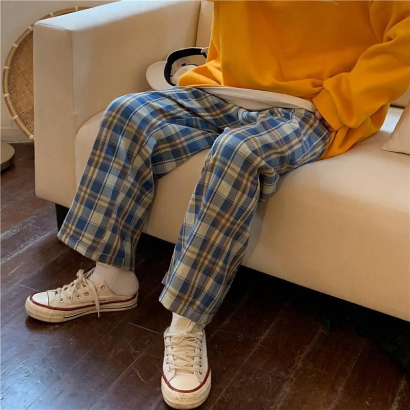 Elasticated Waist Checkered Sweatpants - KAYSMAR