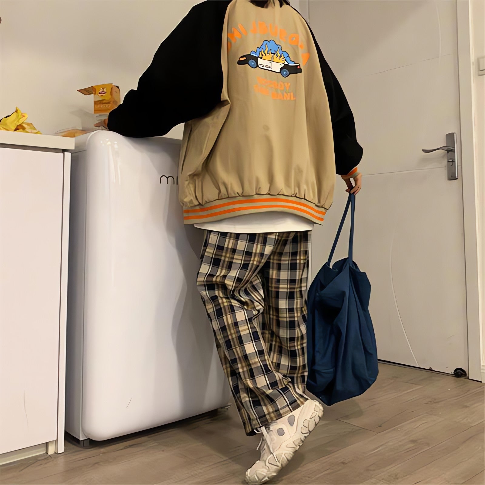 Elasticated Waist Checkered Sweatpants - KAYSMAR