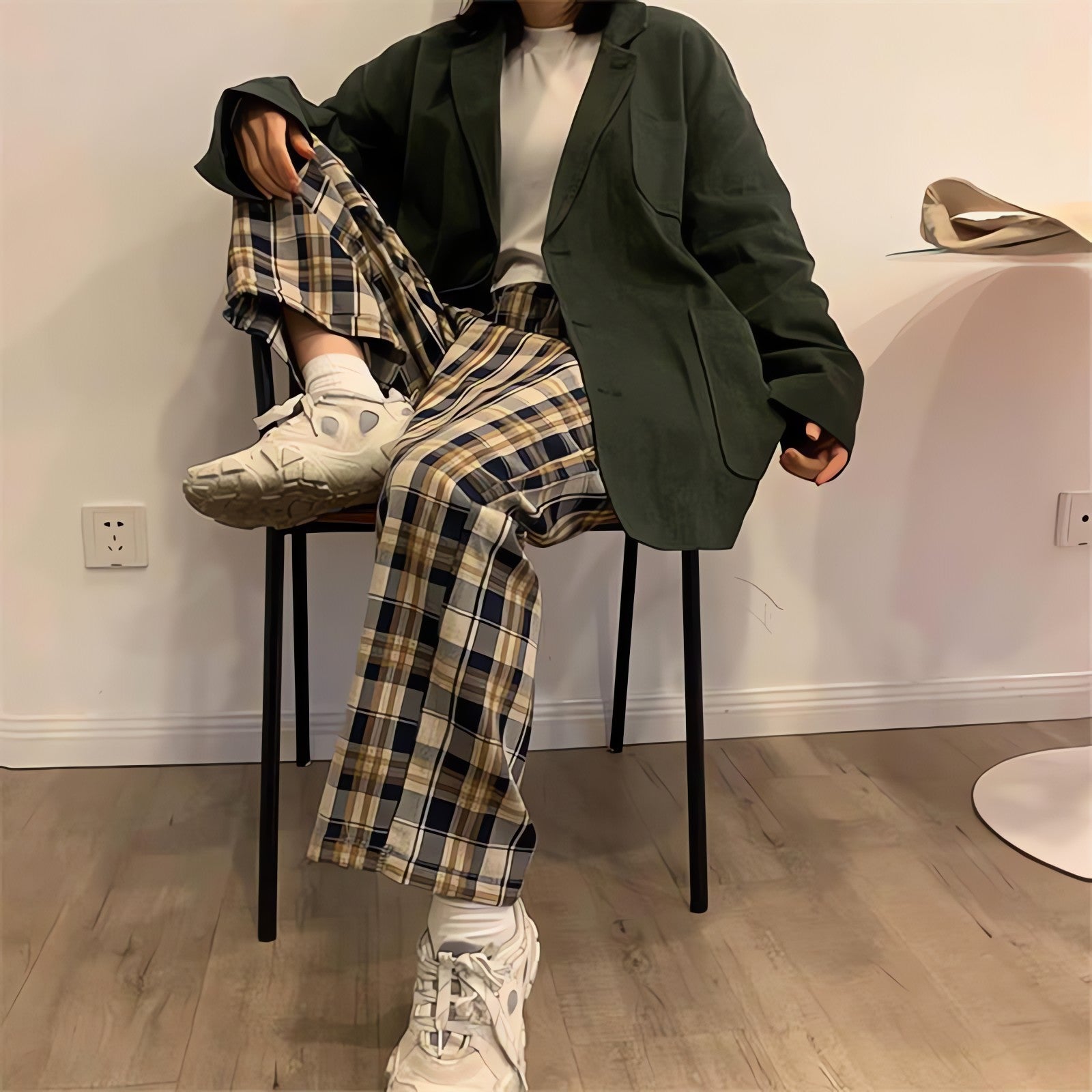 Elasticated Waist Checkered Sweatpants - KAYSMAR