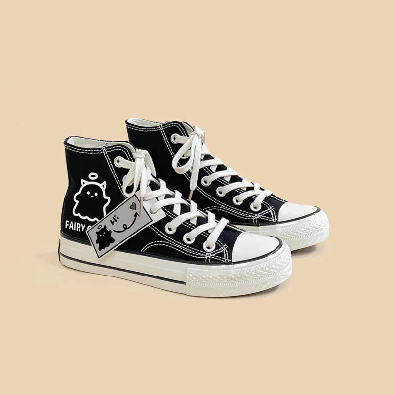 Fairy Ghost Lace Up Canvas Shoes - KAYSMAR