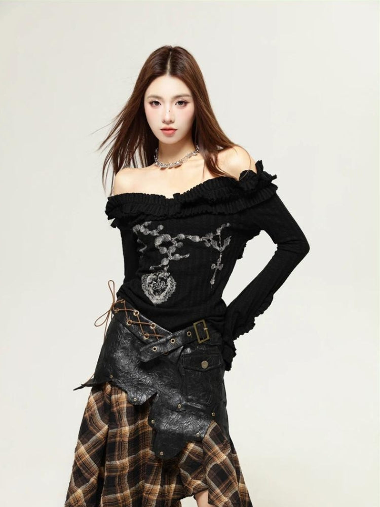 Fairy Grunge Cut Out Shoulder Top - KAYSMAR