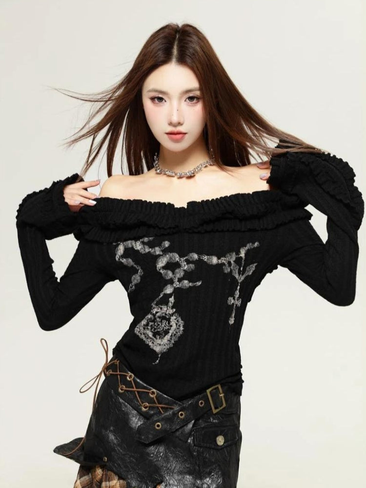 Fairy Grunge Cut Out Shoulder Top - KAYSMAR