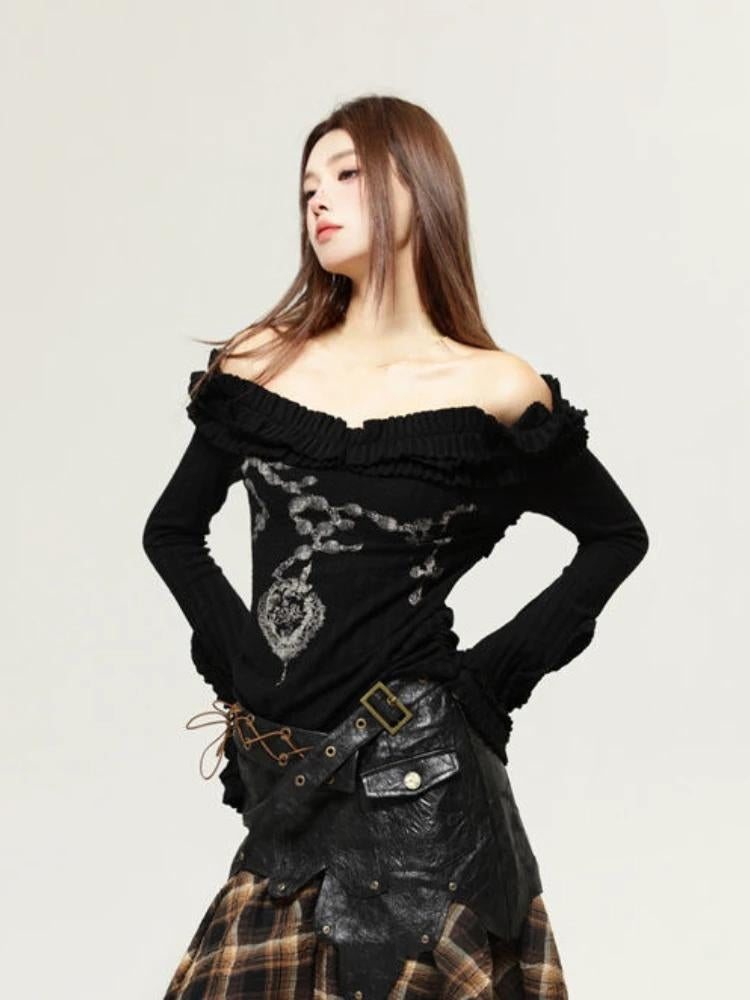 Fairy Grunge Cut Out Shoulder Top - KAYSMAR