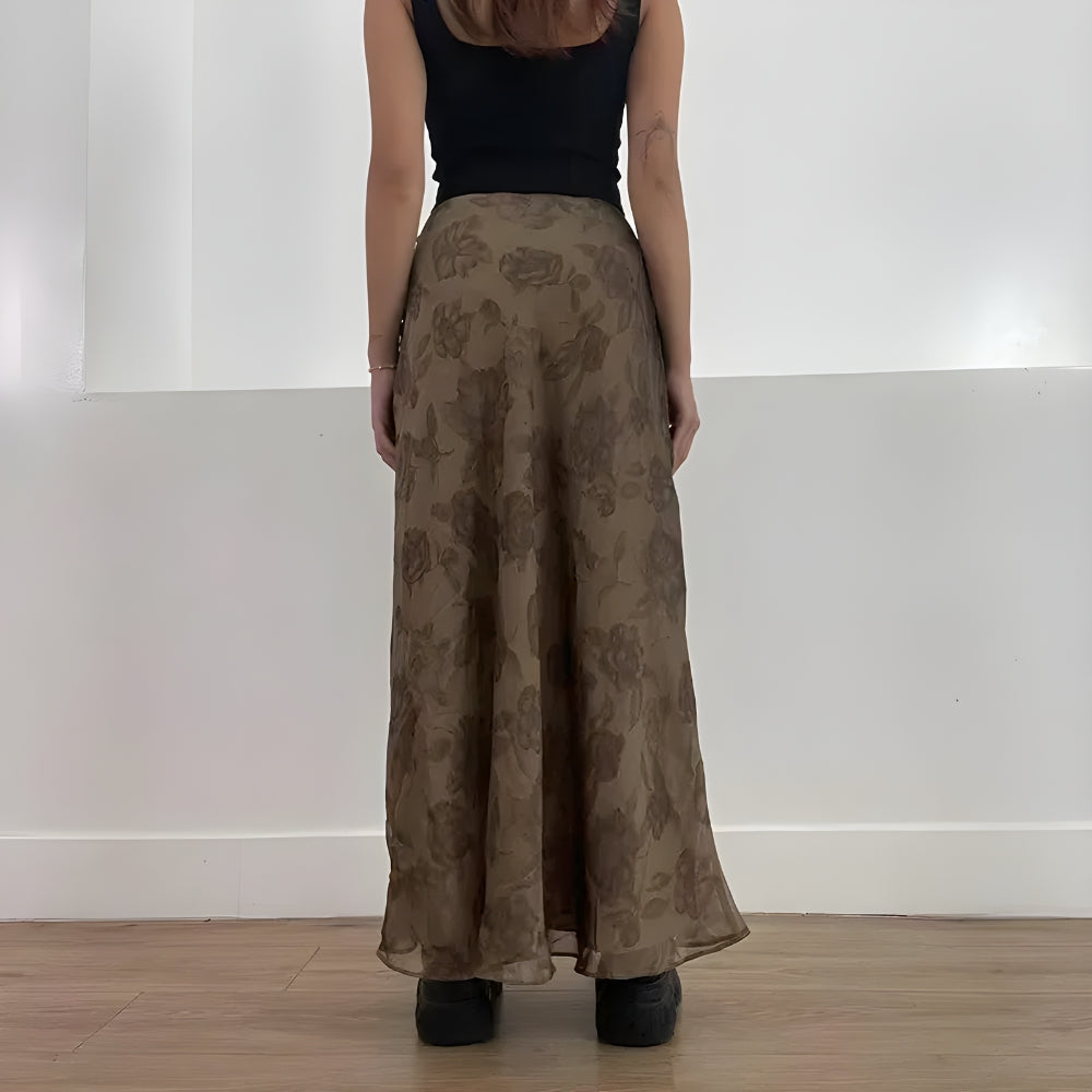 Fairy Grunge Floral Maxi Skirt - KAYSMAR