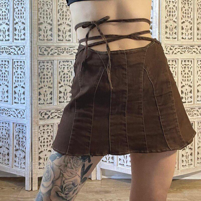 Fairy Grunge Lace Up Mini Skort - KAYSMAR