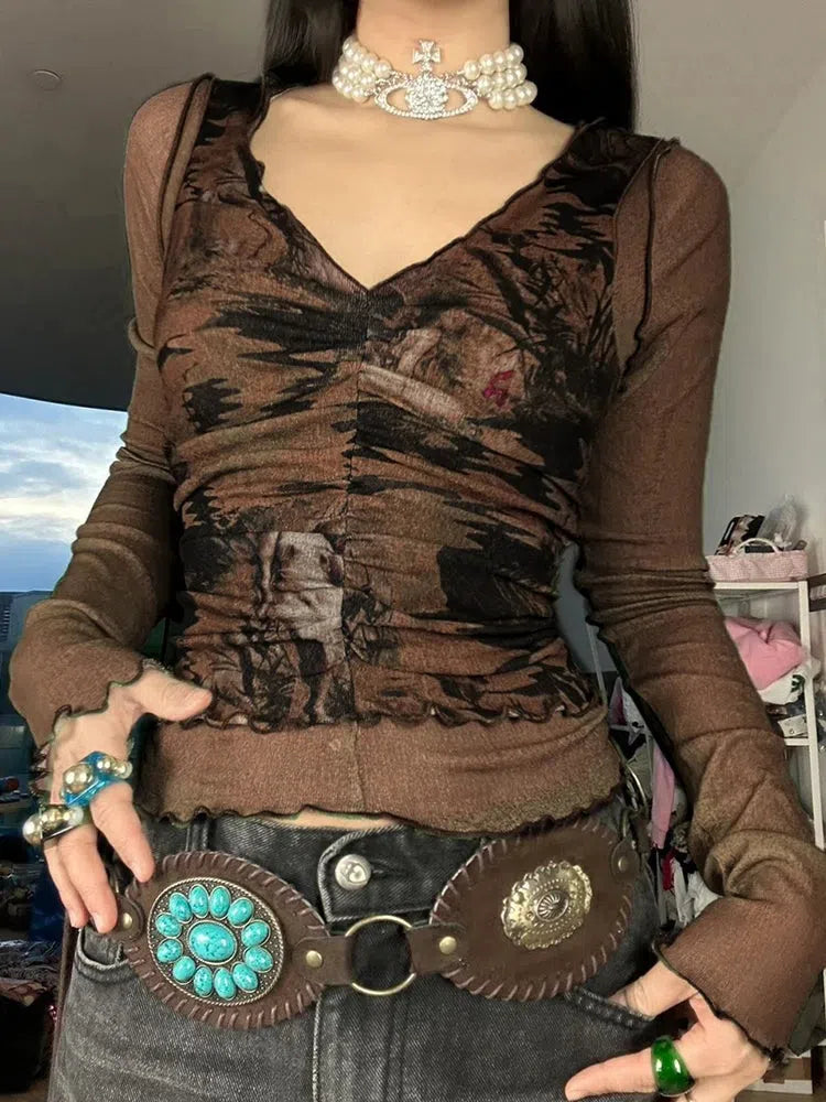 Fairy Grunge Mesh Sheer Top - KAYSMAR