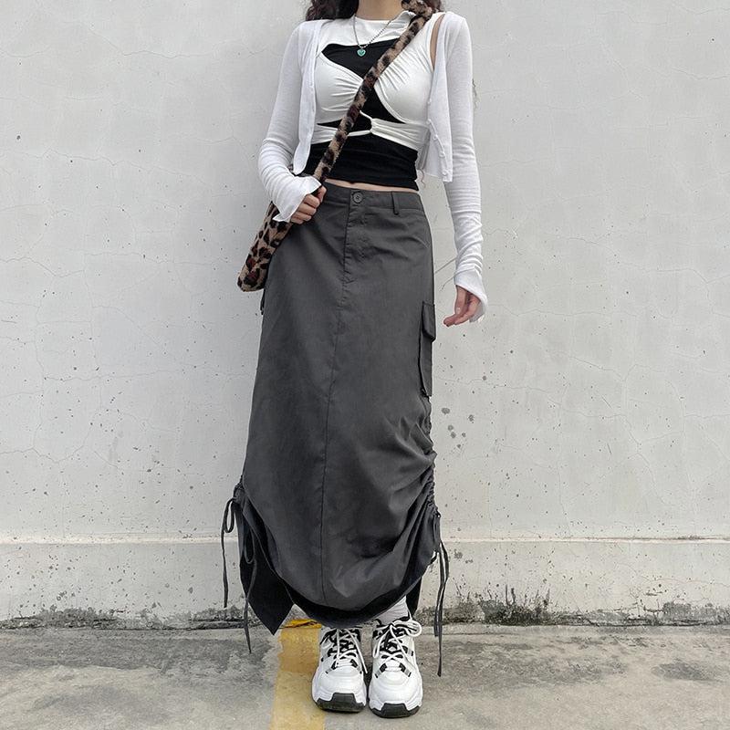 Fairy Grunge Parachute Maxi Skirt - KAYSMAR