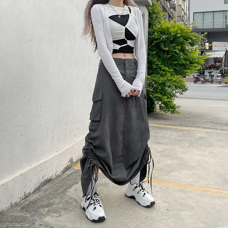 Fairy Grunge Parachute Maxi Skirt - KAYSMAR