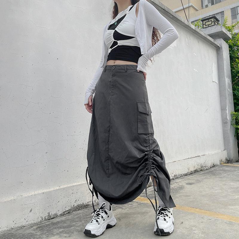 Fairy Grunge Parachute Maxi Skirt - KAYSMAR