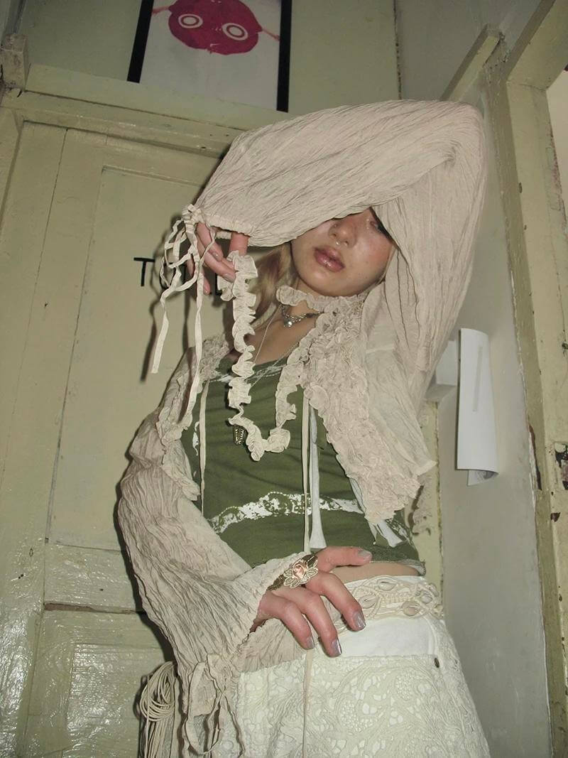 Fairy Grunge Ruffled Crop Cardigan - KAYSMAR