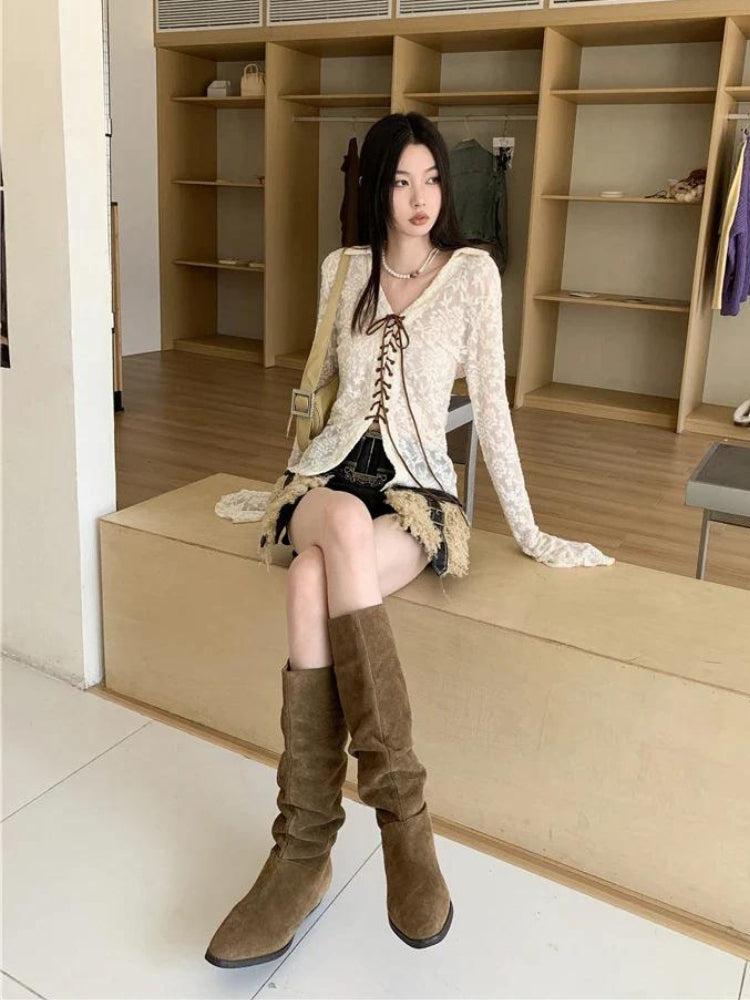 Fairy Grunge Transparent Lace Blouse - KAYSMAR