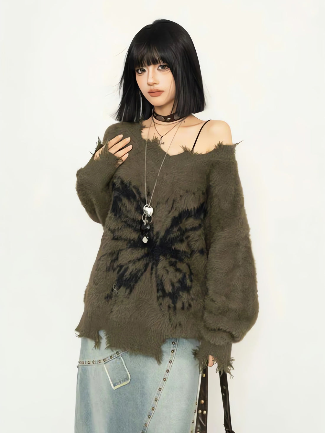 Fairy Grunge Butterfly Fluffy Sweater - KAYSMAR